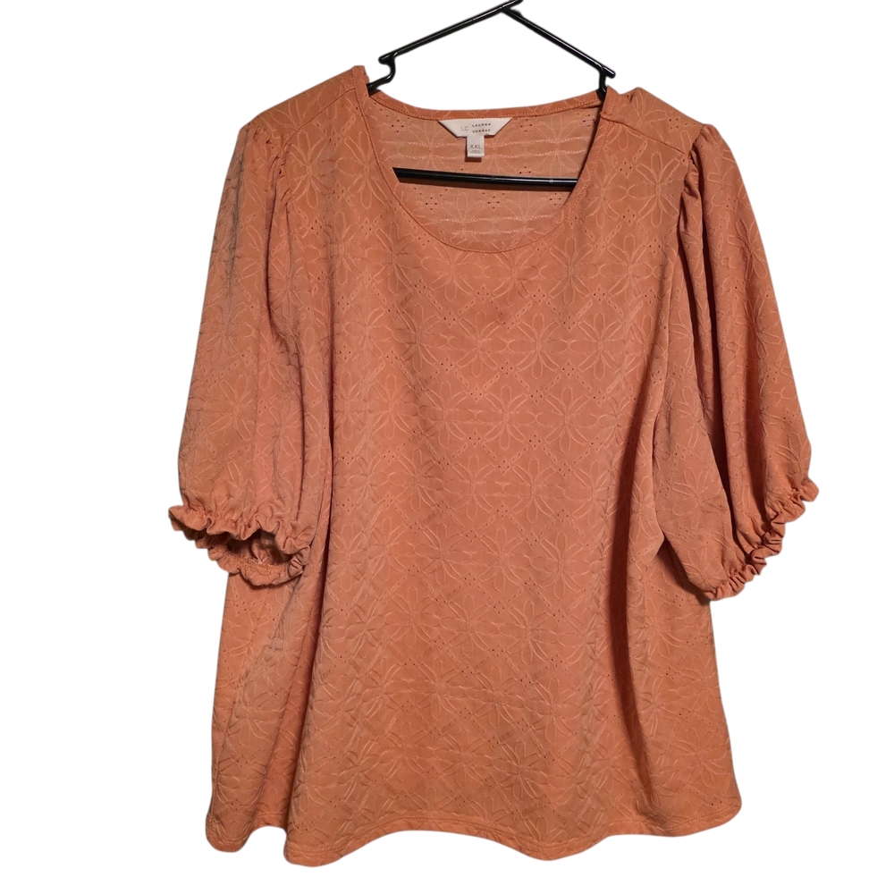 LC Lauren Conrad puff sleeve blouse XXL Peach Color
